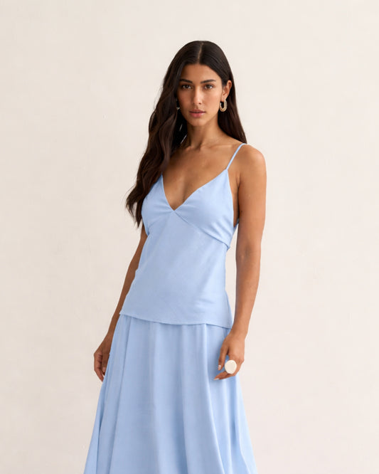 REGATA COM DECOTE V AZUL