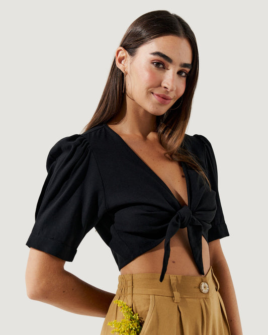 Blusa Amarração Daisy PRETO