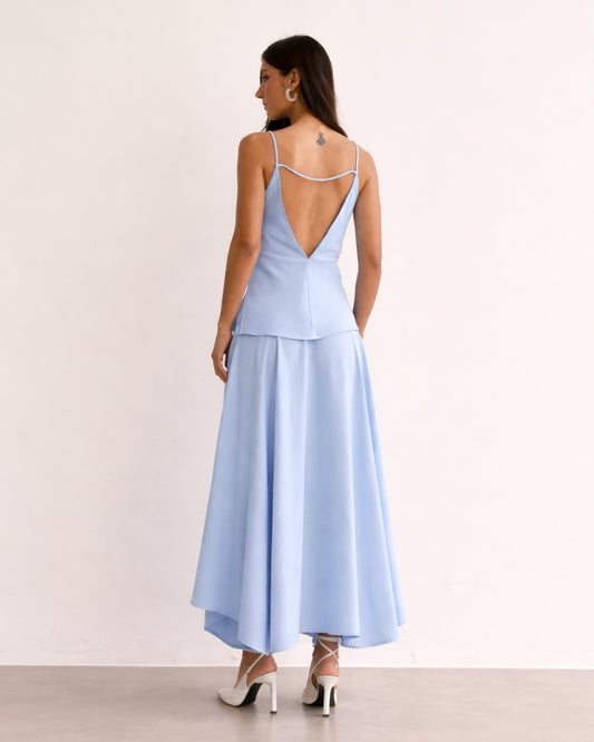 REGATA COM DECOTE V AZUL