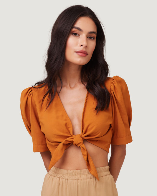 Blusa Amarração Daisy MARROM