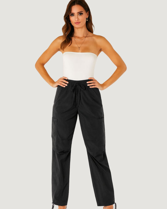 Calça Cargo com Amarração PRETO