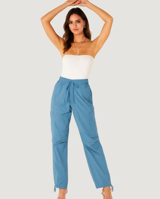 Calça Cargo com Amarração AZUL