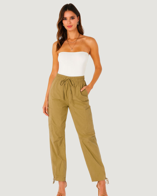 Calça Cargo com Amarração MOSTARDA