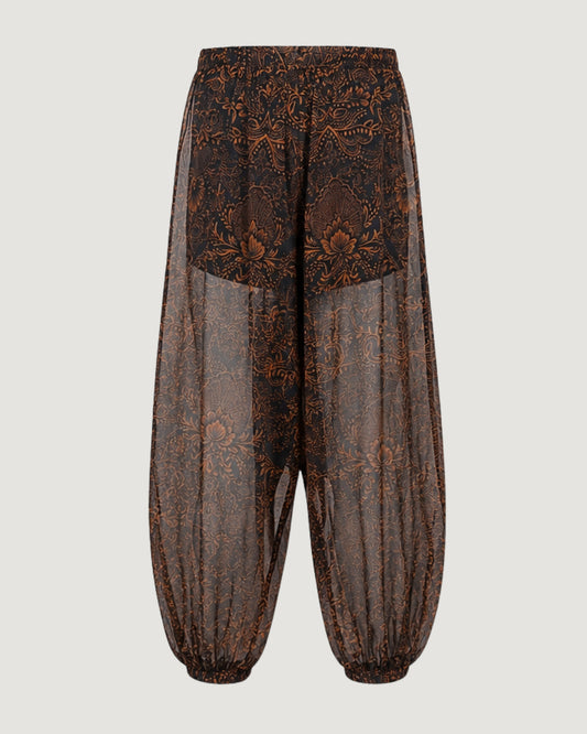 CALÇA BALLON ESTAMPADA PERETO C/ CARAMELO