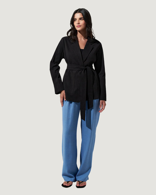 Blazer Sarsacker PRETO