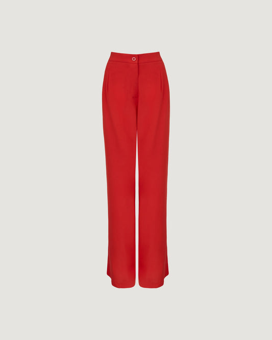Calça alfaiataria com Pregas VERMELHO