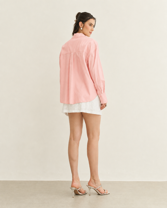 CAMISA CIANINHA ENTREMEIO ROSE