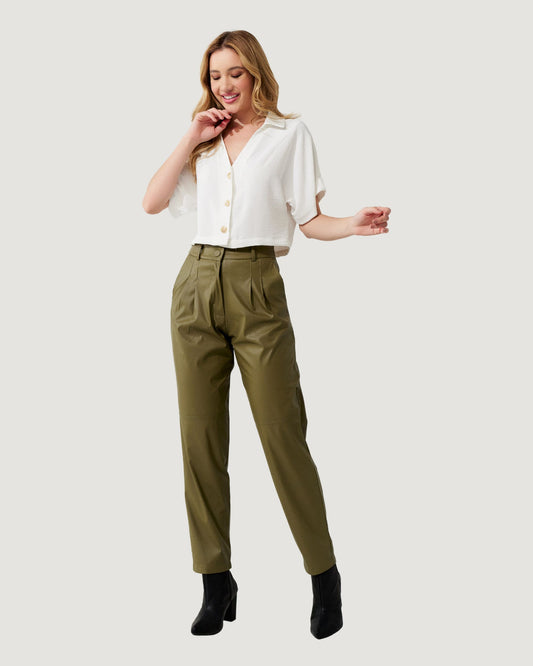 Calça Couro Fake Sevilha VERDE