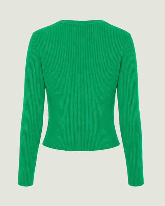 CARDIGAN CROPPED COM ABERTURA VERDE