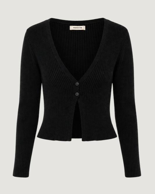 CARDIGAN CROPPED COM ABERTURA PRETO