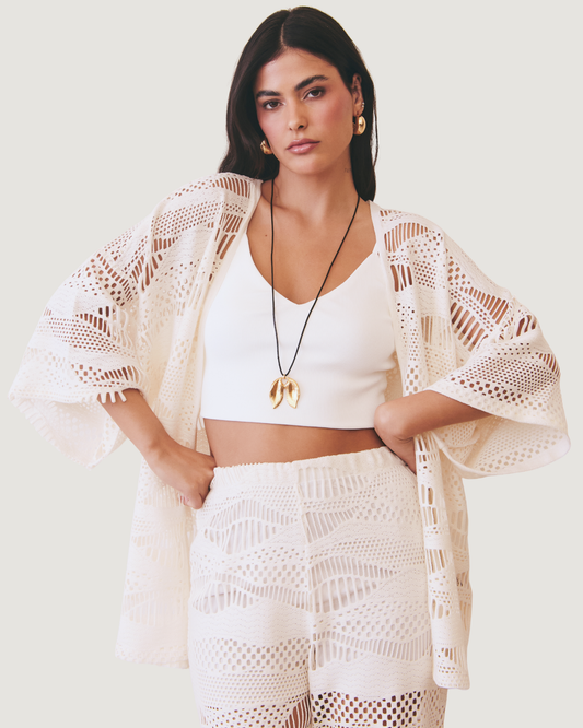 CALÇA CROCHET OFF WHITE