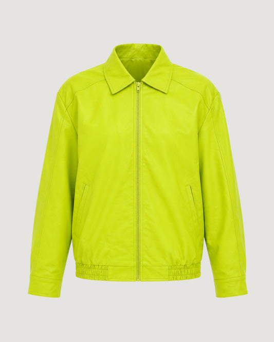 JAQUETA DE COURO VERDE OVERSIZED VERDE