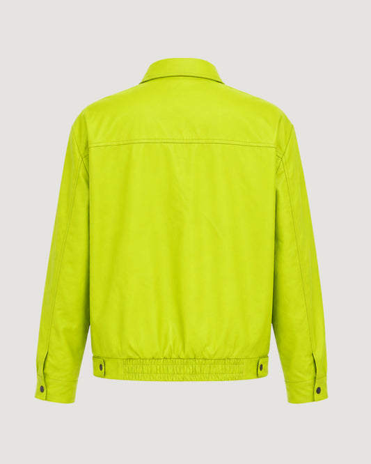 JAQUETA DE COURO VERDE OVERSIZED VERDE
