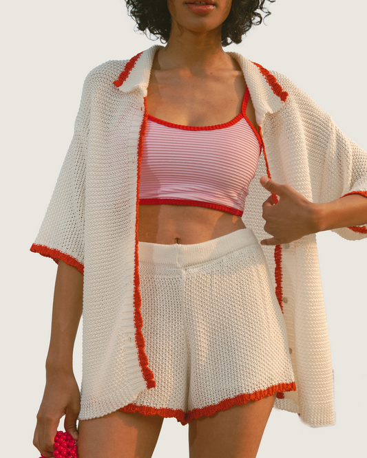 Shorts Tricot Detalhe Off WHITE