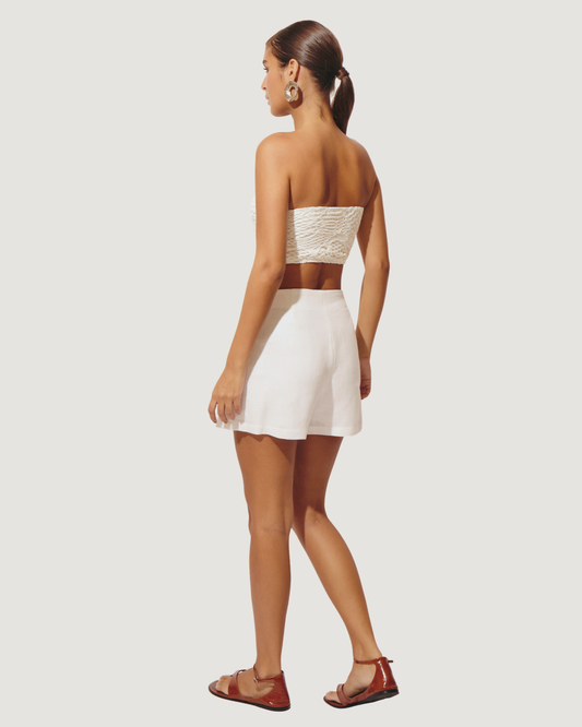 SHORTS SAIA EM LINHO OFF WHITE