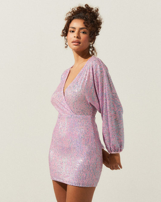 Vestido Curto Paetê Afrodite Rosa UNICA