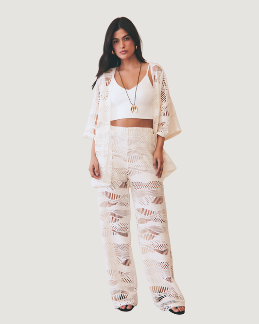 CALÇA CROCHET OFF WHITE