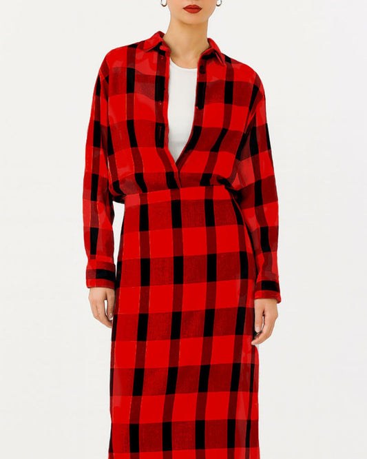 Camisa Flanela Xadrez Vermelho e PRETO