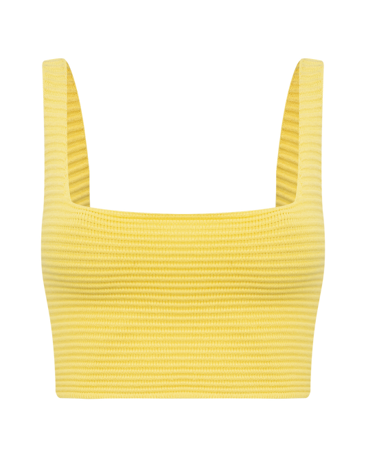 Top Nervura Decote U Rosa AMARELO