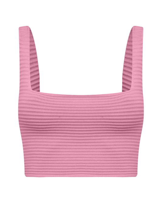 Top Nervura Decote U Rosa UNICA