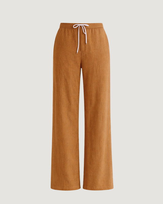 CALÇA DESPOJADA DETALHE CÓS BEGE