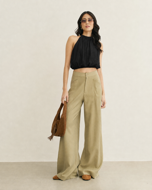 BLUSA FRENTE U GOLA ALTA AMARRAÇÃO PRETO