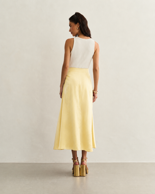 SAIA MIDI RECORTES AMARELO