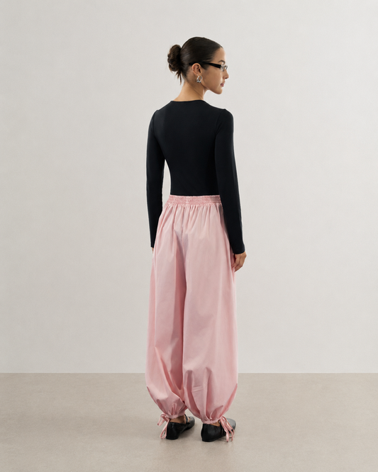 CALÇA BALLOON COM AMARAÇÃO BARRA ROSA LIRIO (ROSA)