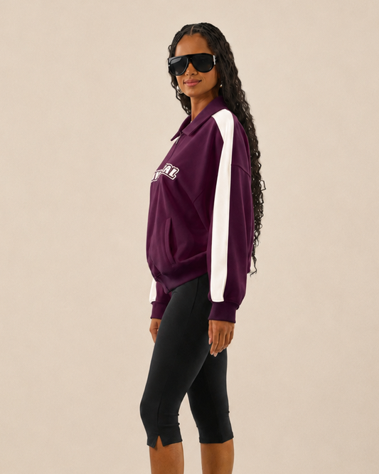 BLUSA MOLETOM ESTAMPA STAY REAL BORDO