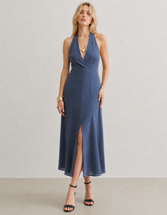 VESTIDO FRENTE ÚNICA AZUL