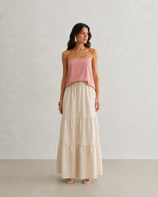BLUSA SEM ALÇAS ABERTURA COSTAS ROSA