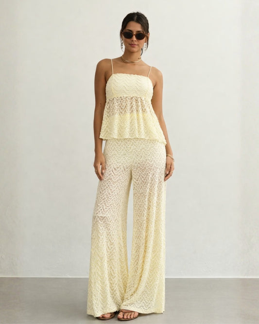 CALÇA RENDA MALHA BUTTER YELLOW (AMARELO)