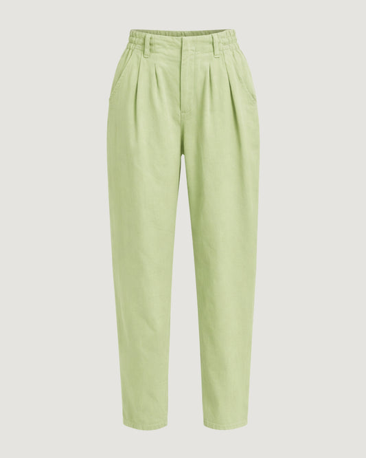 CALÇA CLOCHARD COM PREGAS VERDE