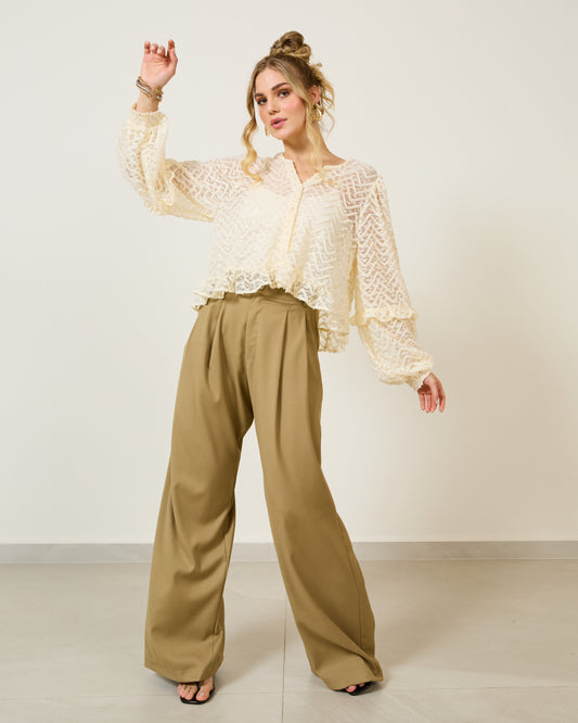 Calça Alfaiataria Prega Wide Leg VERDE