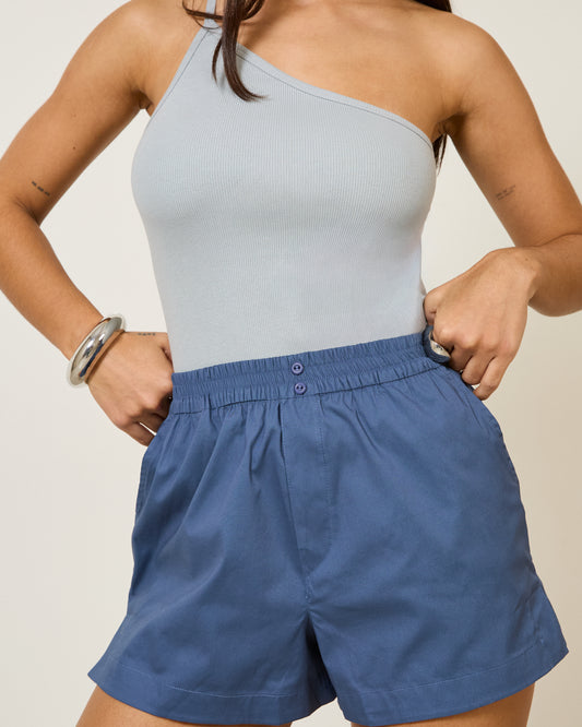 Shorts Slip com Elástico AZUL