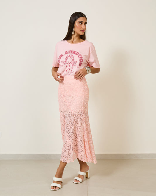 Saia Midi Renda ROSA