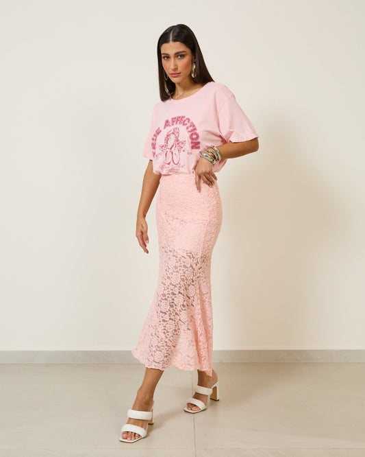 Saia Midi Renda ROSA