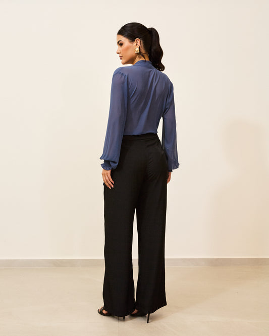 Calça Reta Bolsos Laterais PRETO