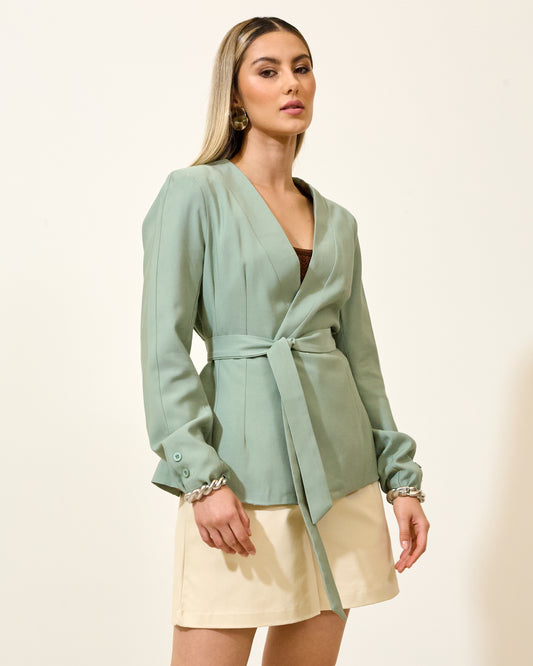 Blazer Transpassado com Amarração VERDE