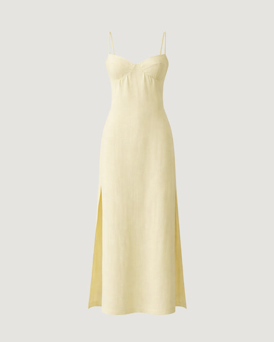 VESTIDO MIDI COM BOJO AMARELO