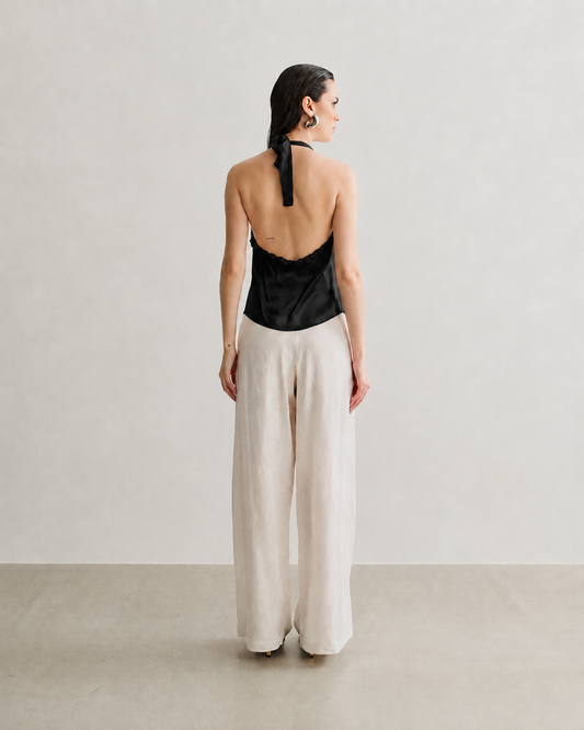 REGATA CETIM COM RENDA PRETO