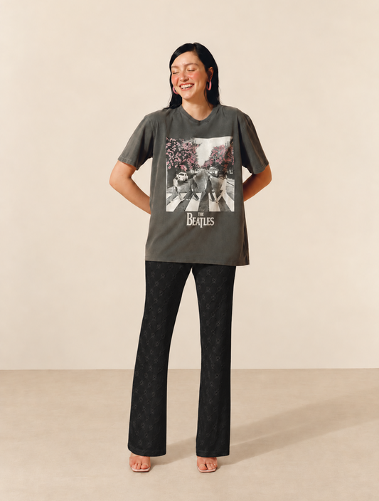 CALÇA FLARE LAISE TEXTURIZADA PRETO
