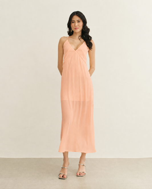 VESTIDO MIDI AMARRAÇÃO NAS COSTAS ROSA