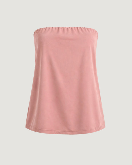 BLUSA SEM ALÇAS ABERTURA COSTAS ROSA