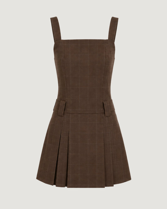 VESTIDO CINTURA BAIXA GAELIC COM OFF (MARROM)