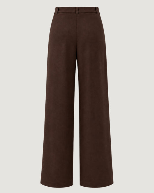CALÇA ALFAIATARIA DETALHE AMARRAÇÃO NO CÓS TERRA (MARROM)