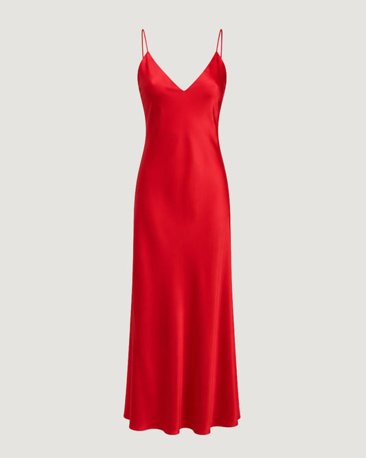 VESTIDO MIDI CETIM ALCINHA RED (VERMELHO)