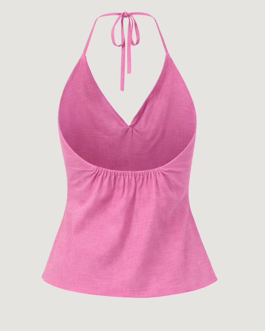 BLUSA FRENTE ÚNICA DETALHE FRANZIDO ROSA