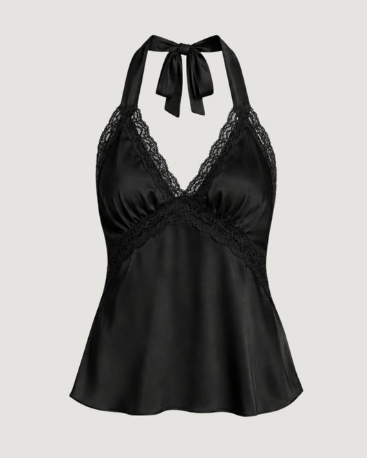 REGATA CETIM COM RENDA PRETO