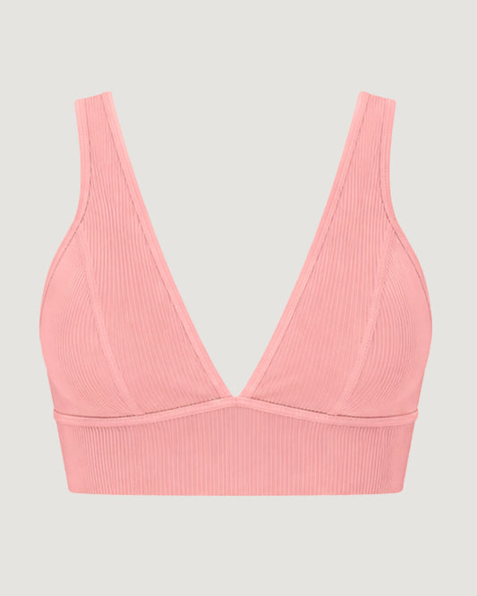 TOP DECOTE V CANELADO ROSA